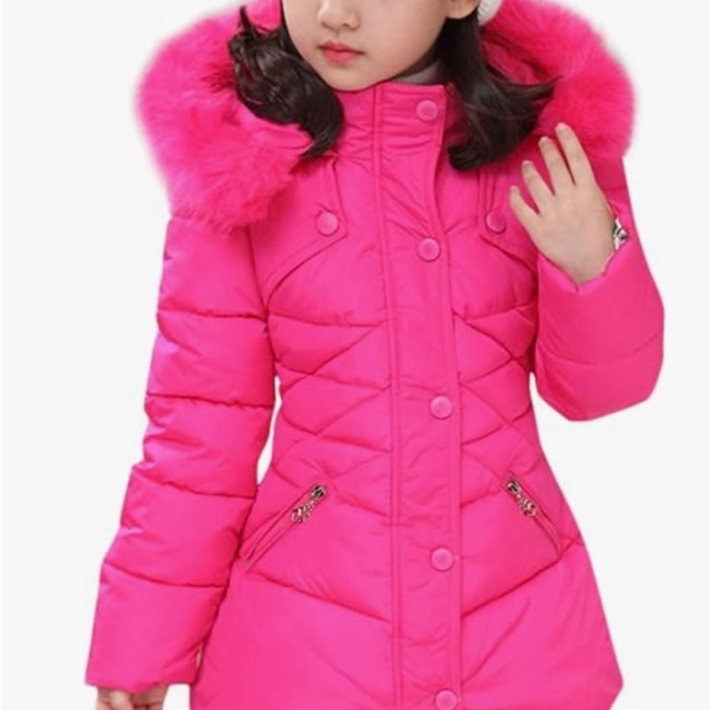 Girls rose pink winter coats